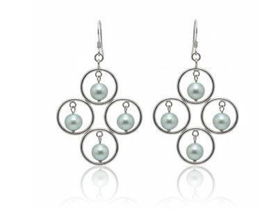 Pendientes plata perlas gancho