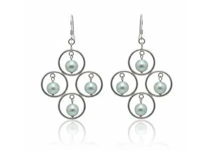 Pendientes plata perlas gancho