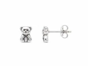 Pendientes de oso en plata ennegrecida