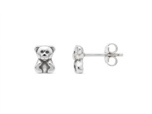 Pendientes oso plata ennegrecida