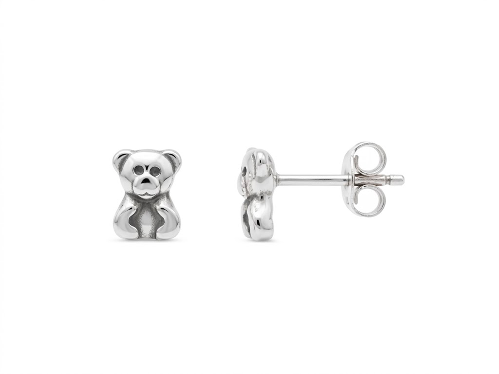 Pendientes oso plata ennegrecida