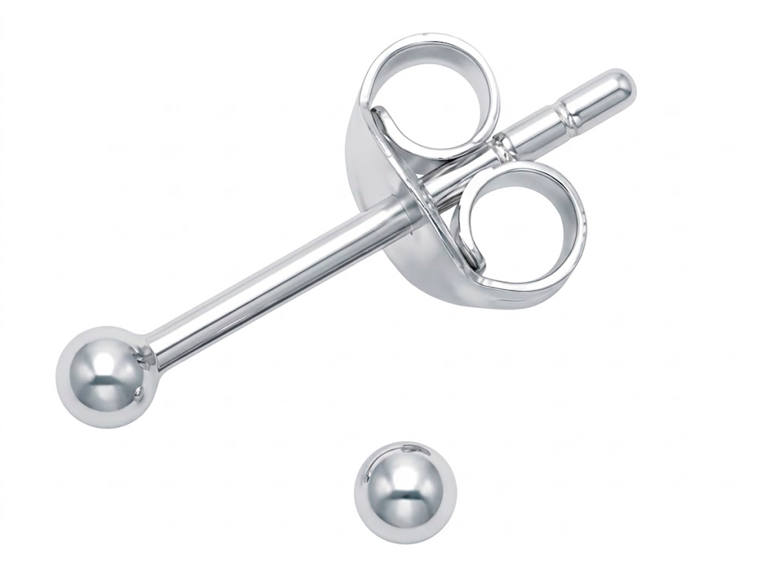 Pendientes plata bola mini