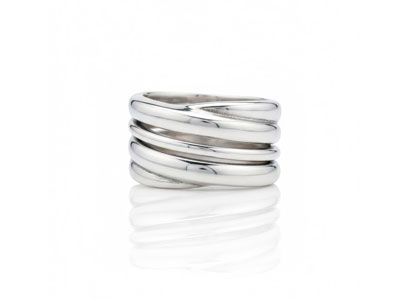 Anillo plata ancho hilos