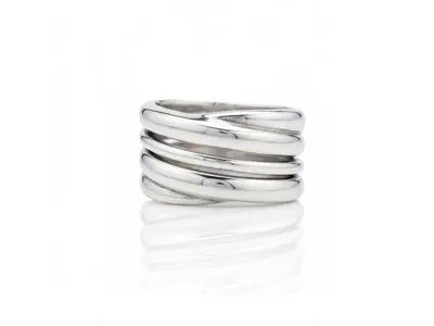 Anillo plata ancho hilos