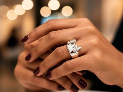 Anillo de la firma Morellato en acero con coche maleta y avión