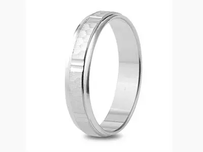 Alianza de plata de ley de 4 mm lapidada con rectangulos mate - Imagen 2