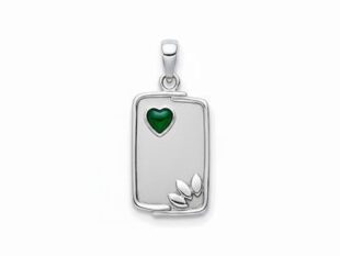 Placa plata rectangular corazón 