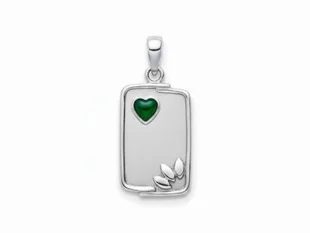 Placa plata rectangular corazón