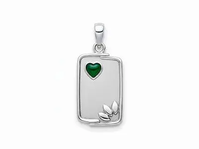 Placa plata rectangular corazón 