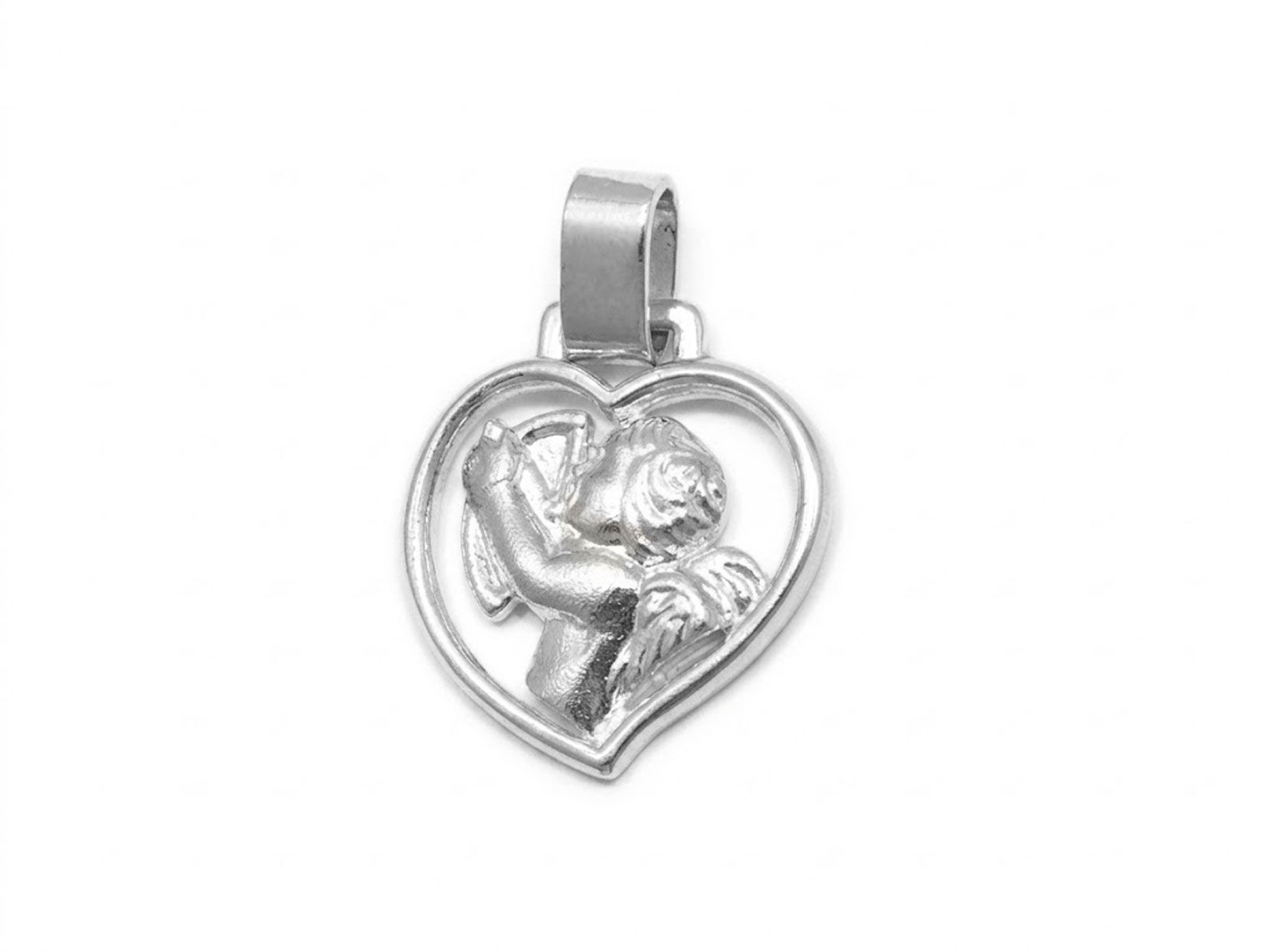 Colgante plata corazón cupido