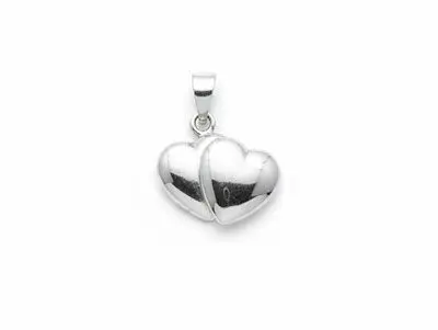Colgante plata corazón doble