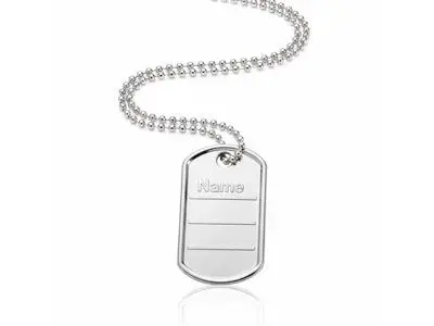Cadena plata colgante militar