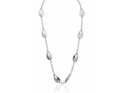 Collar largo plata ovales