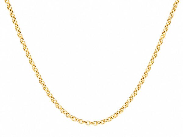 Cadena de plata chapada en oro modelo rolo en 42 cm de larga