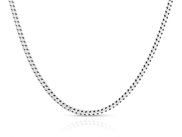 Cadena plata barbada 50cm