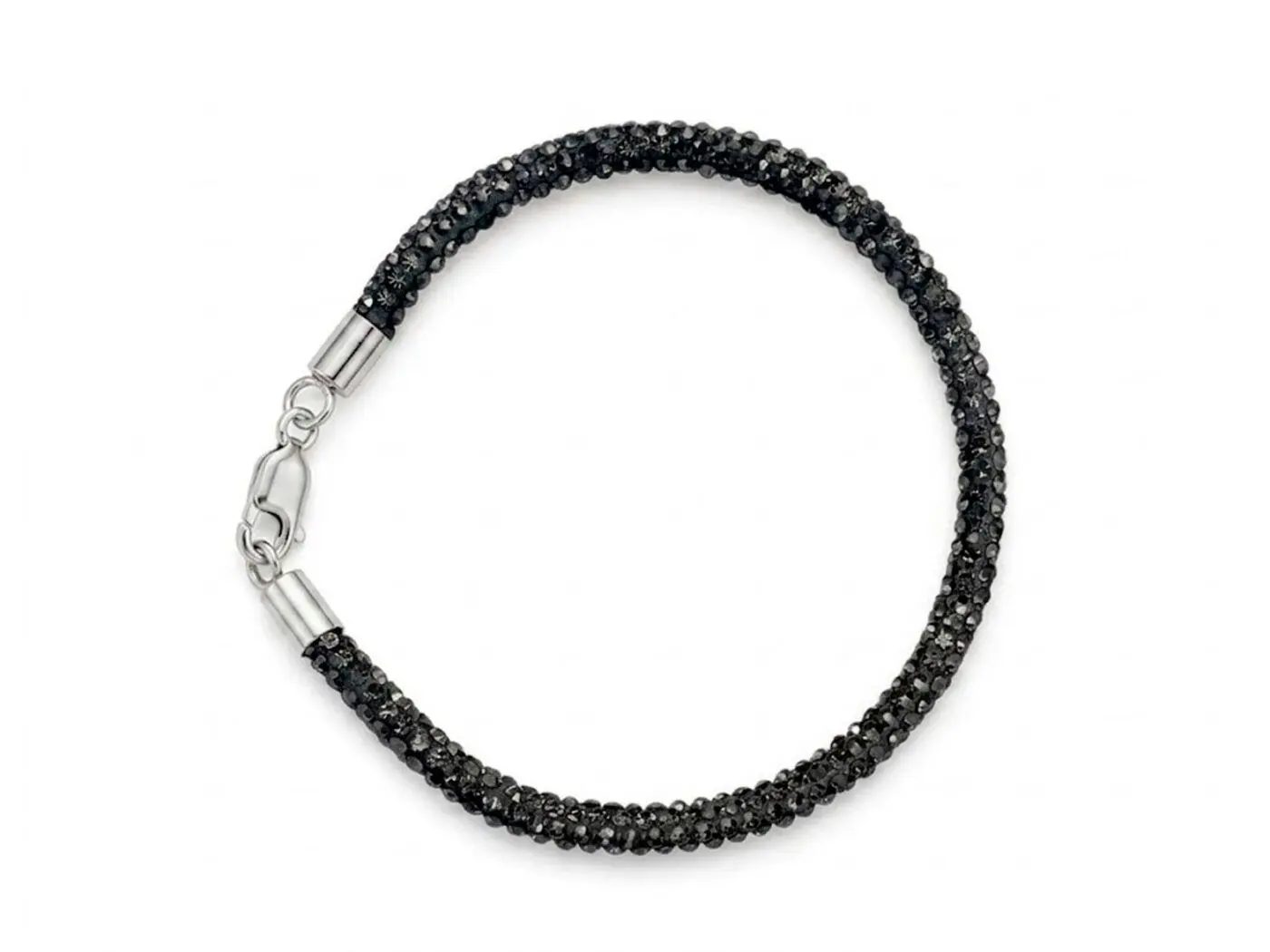 Pulsera cordón negro piedras