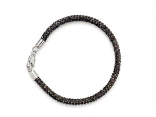 Pulsera plata piedras grises