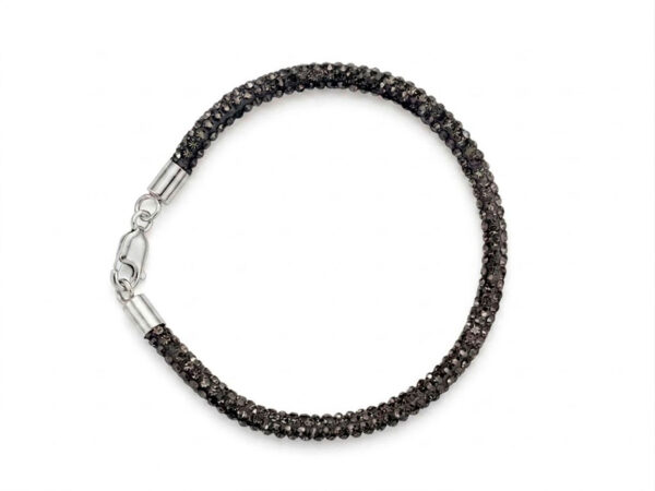 Pulsera plata piedras grises