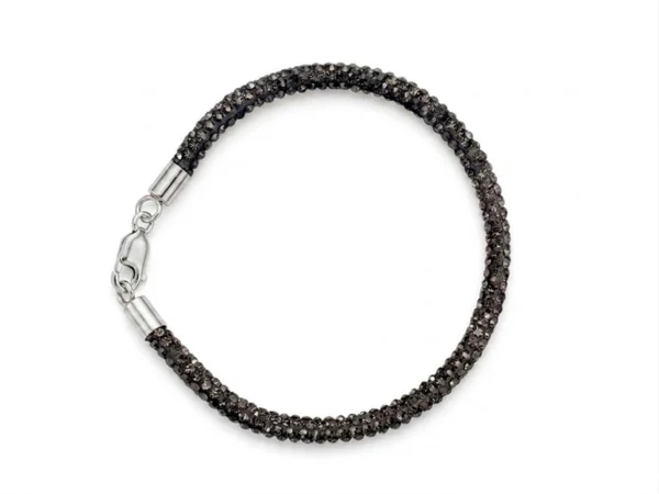 Pulsera plata piedras grises