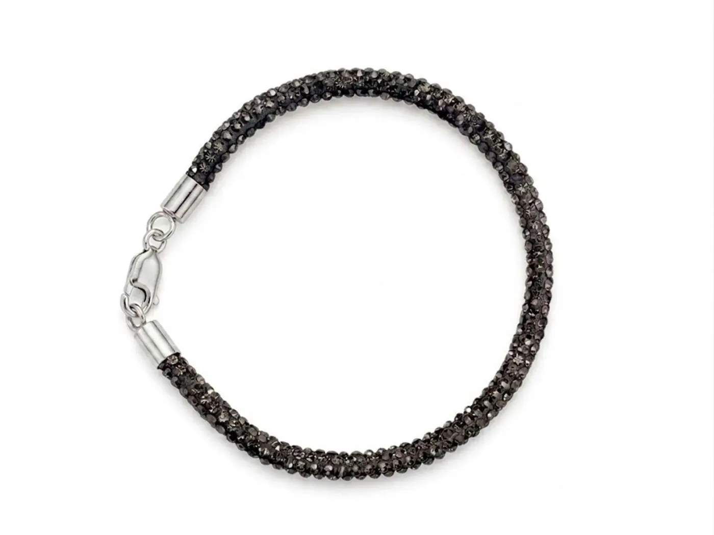 Pulsera plata piedras grises
