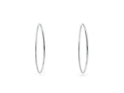 Criollas o aros de plata de ley de tubo y de 45 mm de diámetro