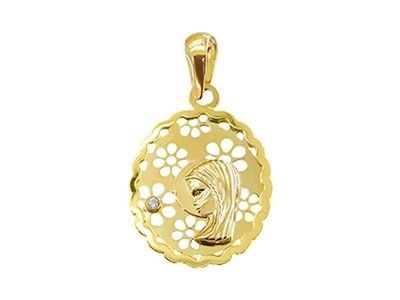 medalla ovalada virgen niña