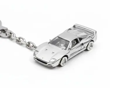 Llavero de plata de ley 925 milesimas motivo coche tipo ferrari
