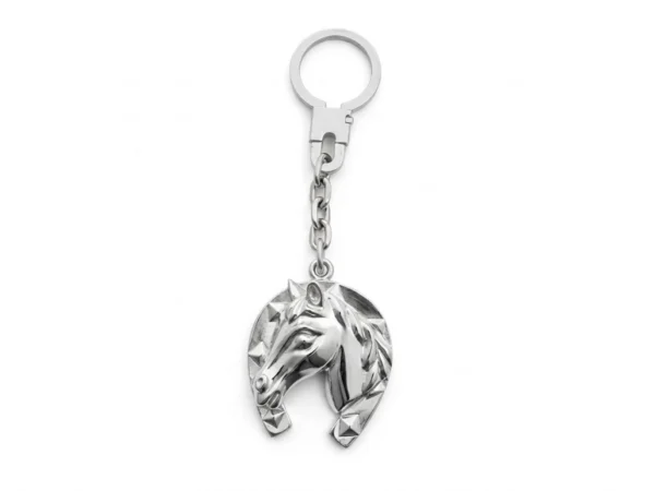 Llavero plata herradura caballo