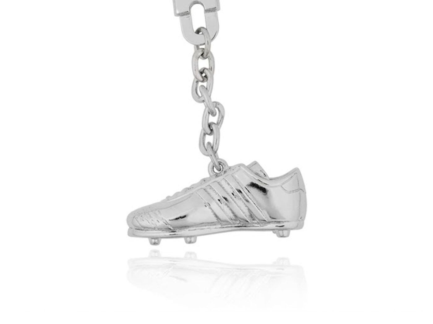 Llavero plata bota futbol
