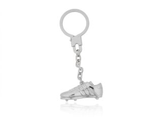 Llavero plata bota futbol