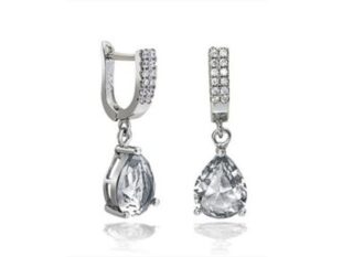 pendientes plata circonita gota