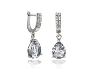 pendientes plata circonita gota