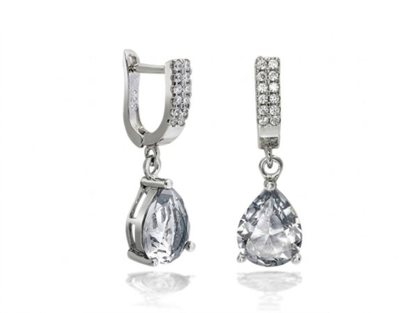 pendientes plata circonita gota