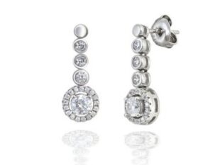 Pendientes largos plata circonitas