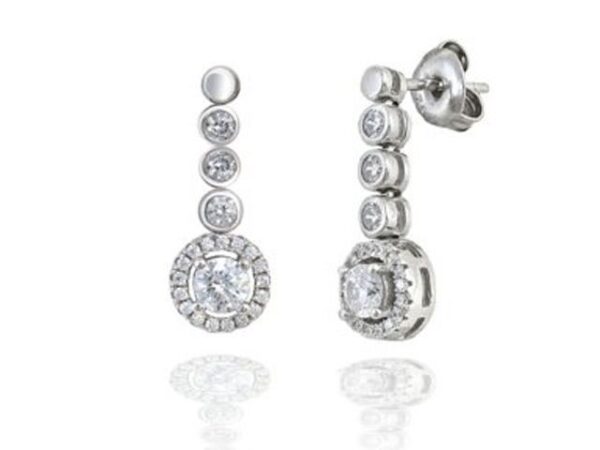 Pendientes largos plata circonitas