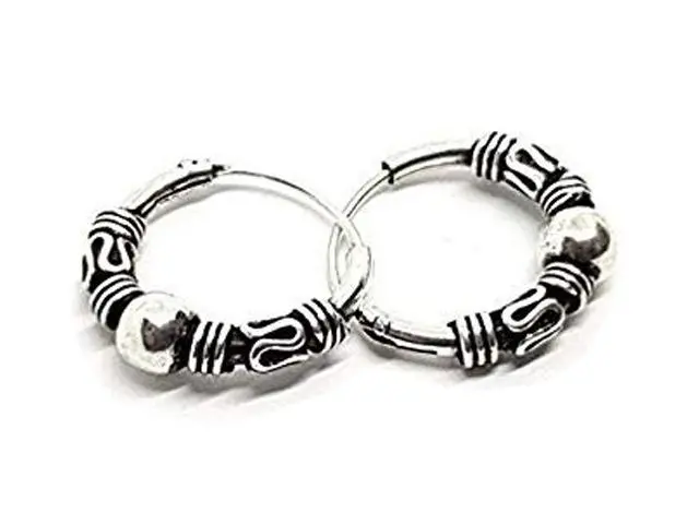 aros plata hippies 10mm