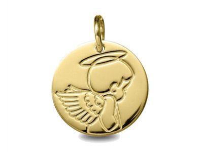 Medalla redonda Oro Angel