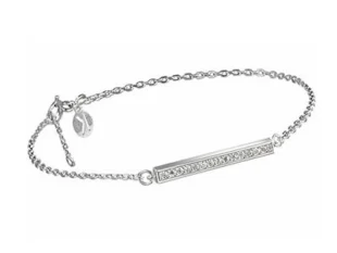Pulsera plata barra circonitas