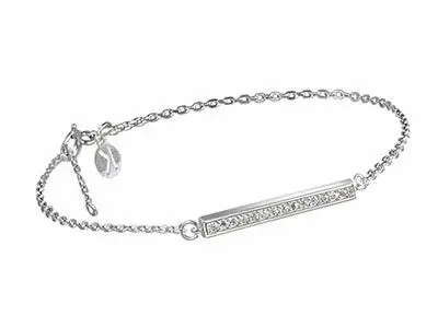 Pulsera plata barra circonitas