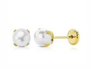 Pendientes 5mm garras oro