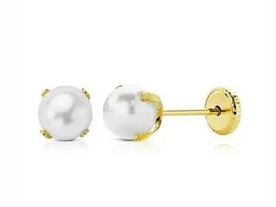 Pendientes 5mm garras oro
