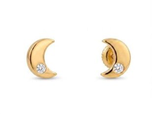 Pendientes oro amarillo luna