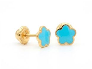 Pendientes bebe azul oro