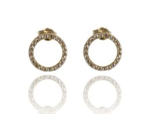Pendientes redondos oro circonitas