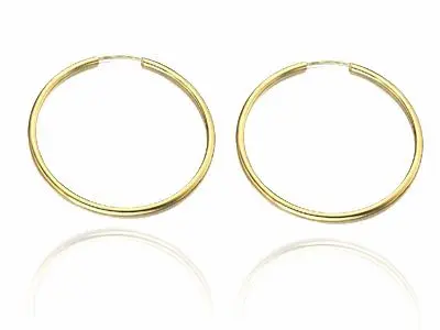 Aros o criollas de oro amarillo de tubo de 1,50 mm y 20mm - Imagen 2