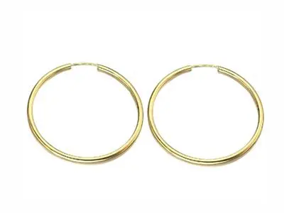 Pendientes en forma de aro en oro de ley de 30mm - Imagen 2