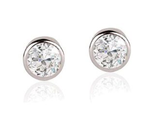 Pendientes plata circonita chatón