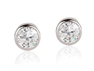 Pendientes plata circonita chatón