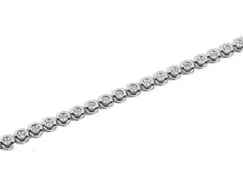 Pulsera plata riviere chatones