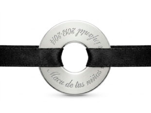 Pulsera personalizada disco plata
